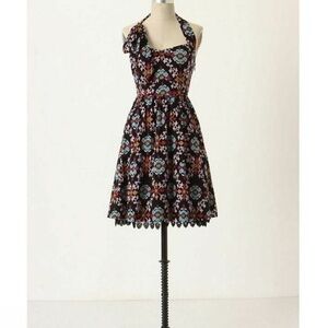 Anthropologie Edmé & Esyllte Primula Vintage Silhouette Halter Dress Size 0